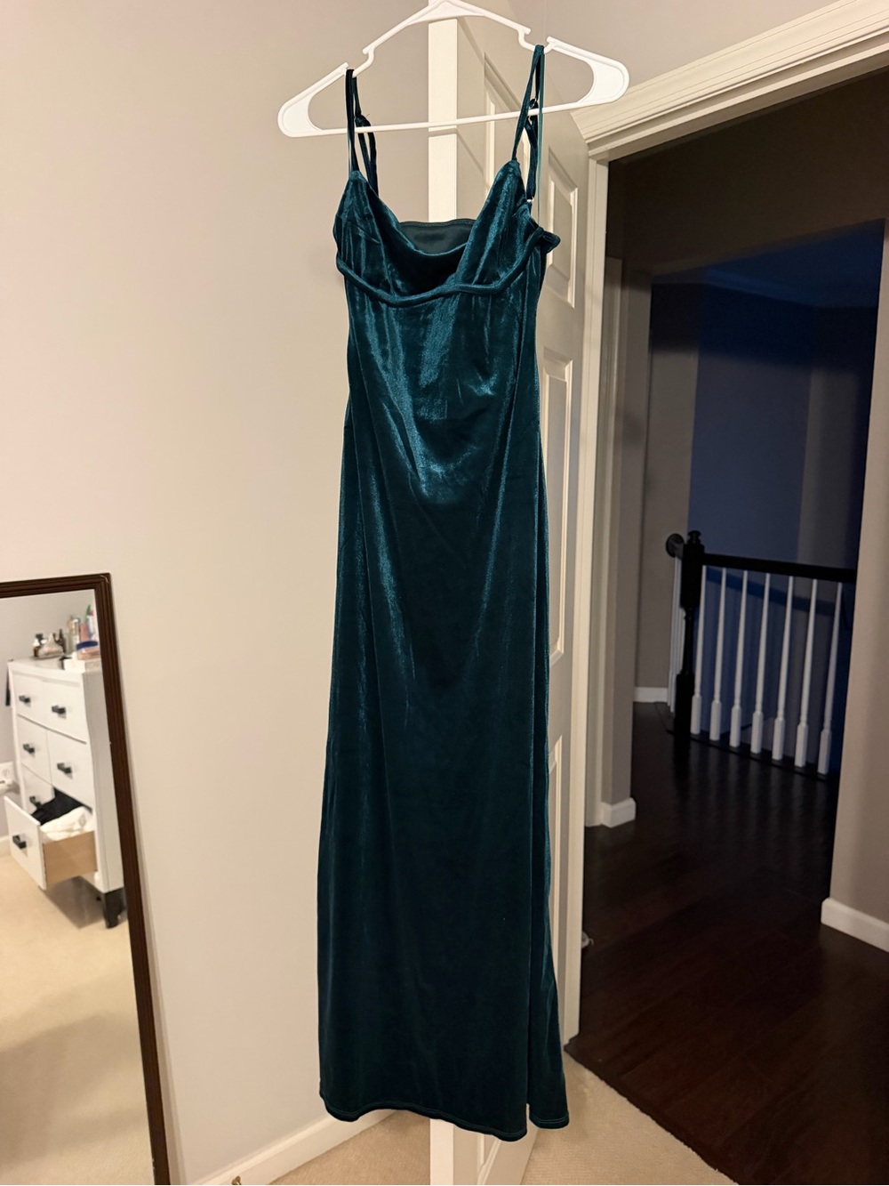 Dark Emerald Green Velvet Maxi Dress